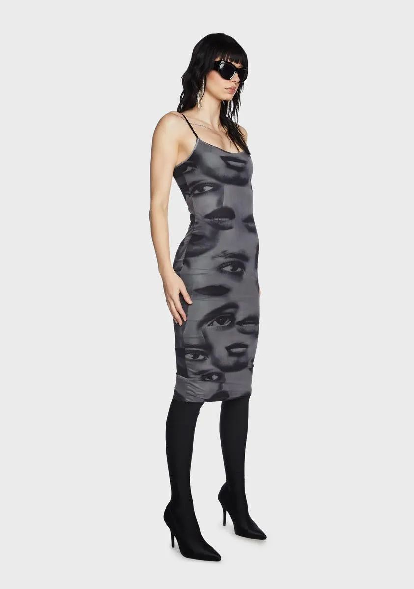 Eyes On You Printed Mesh Midi Dress sold by Dolls Kill product image thumbnail 2