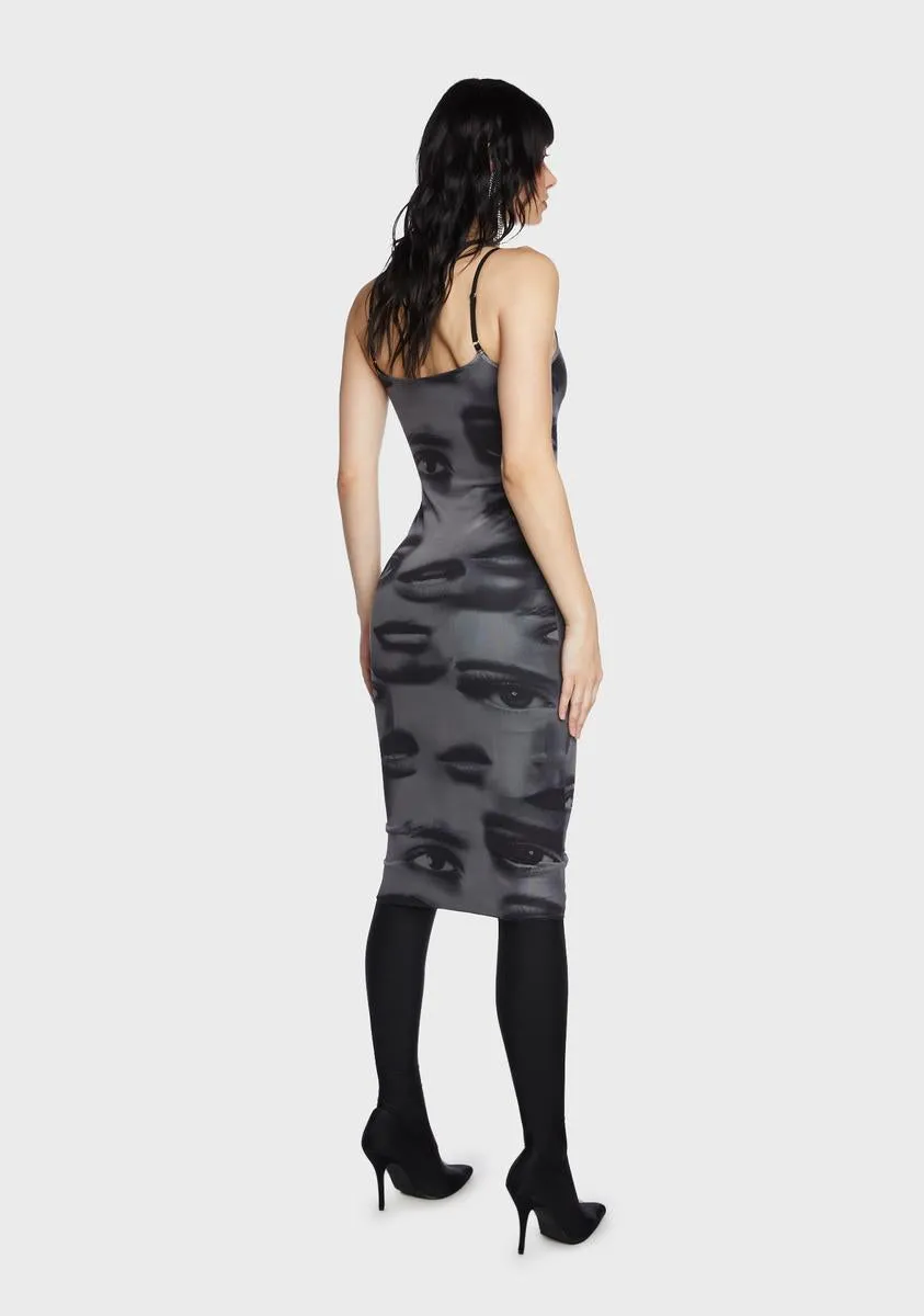 Eyes On You Printed Mesh Midi Dress sold by Dolls Kill product image thumbnail 3