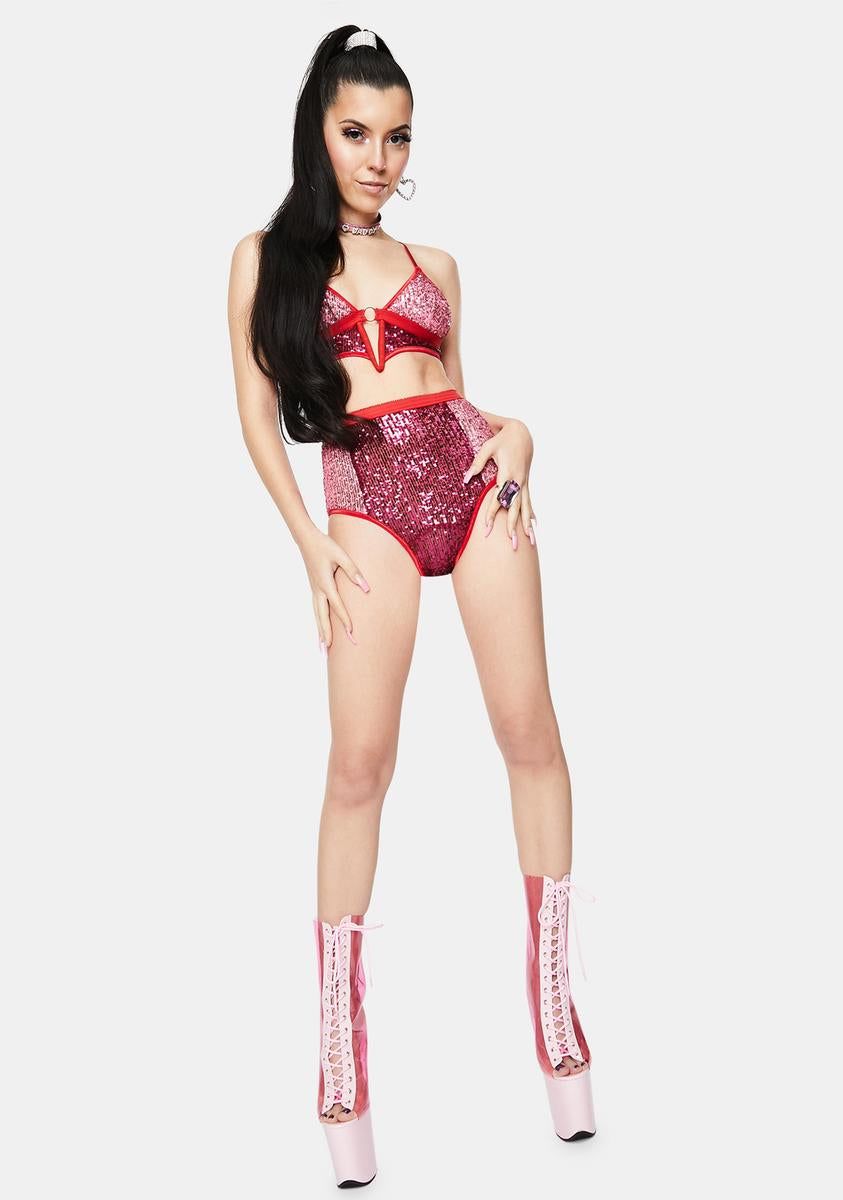 Pink Sequin Ashe Bra sold by Dolls Kill product image thumbnail 5