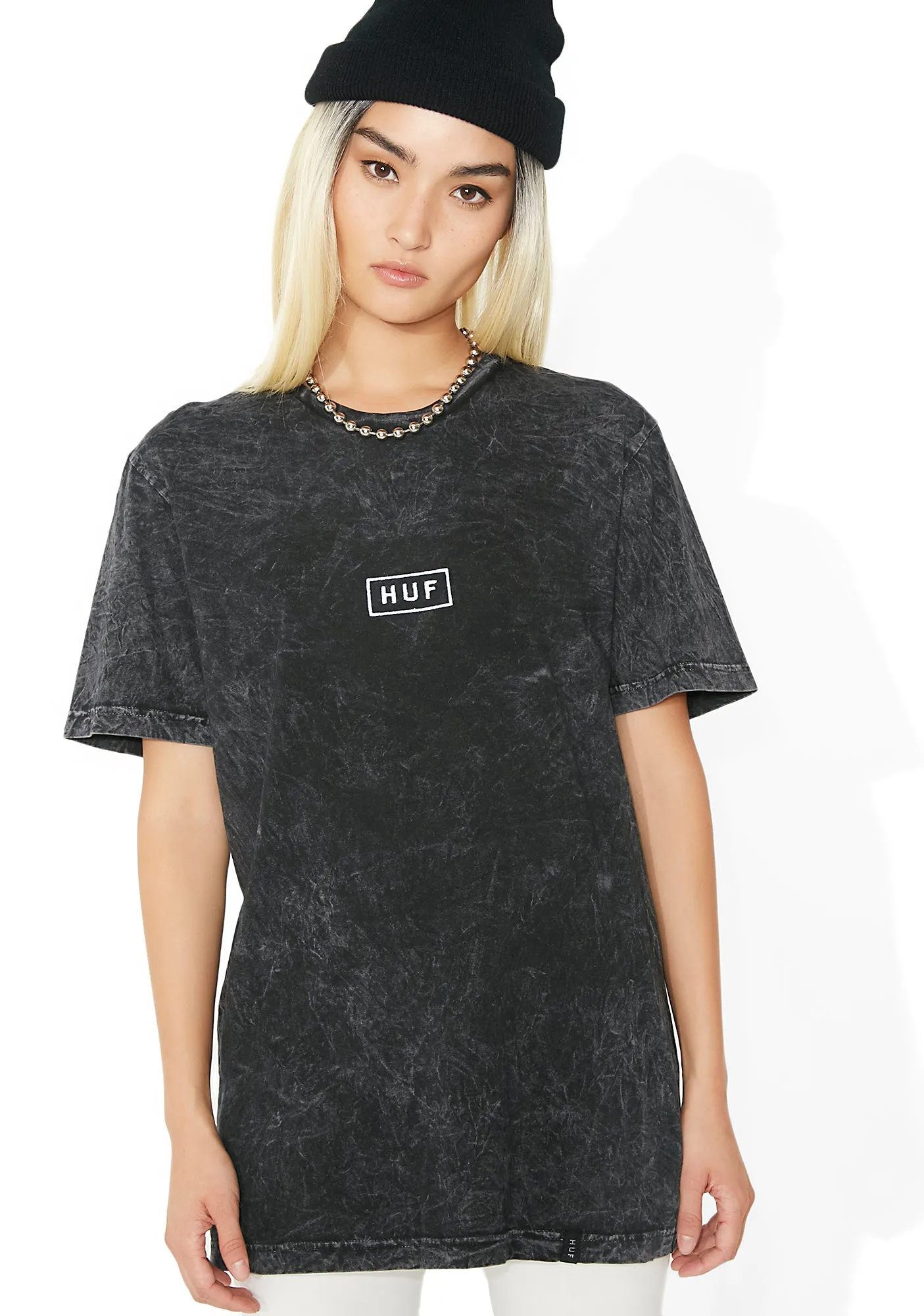 Black Bar Logo Overdyed Tee sold by Dolls Kill