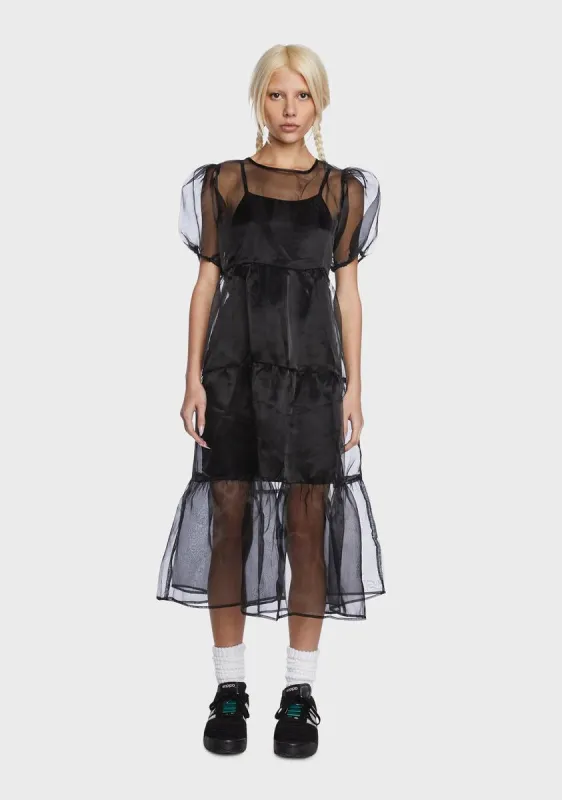 Tiered Organza Midi Dress sold by Dolls Kill