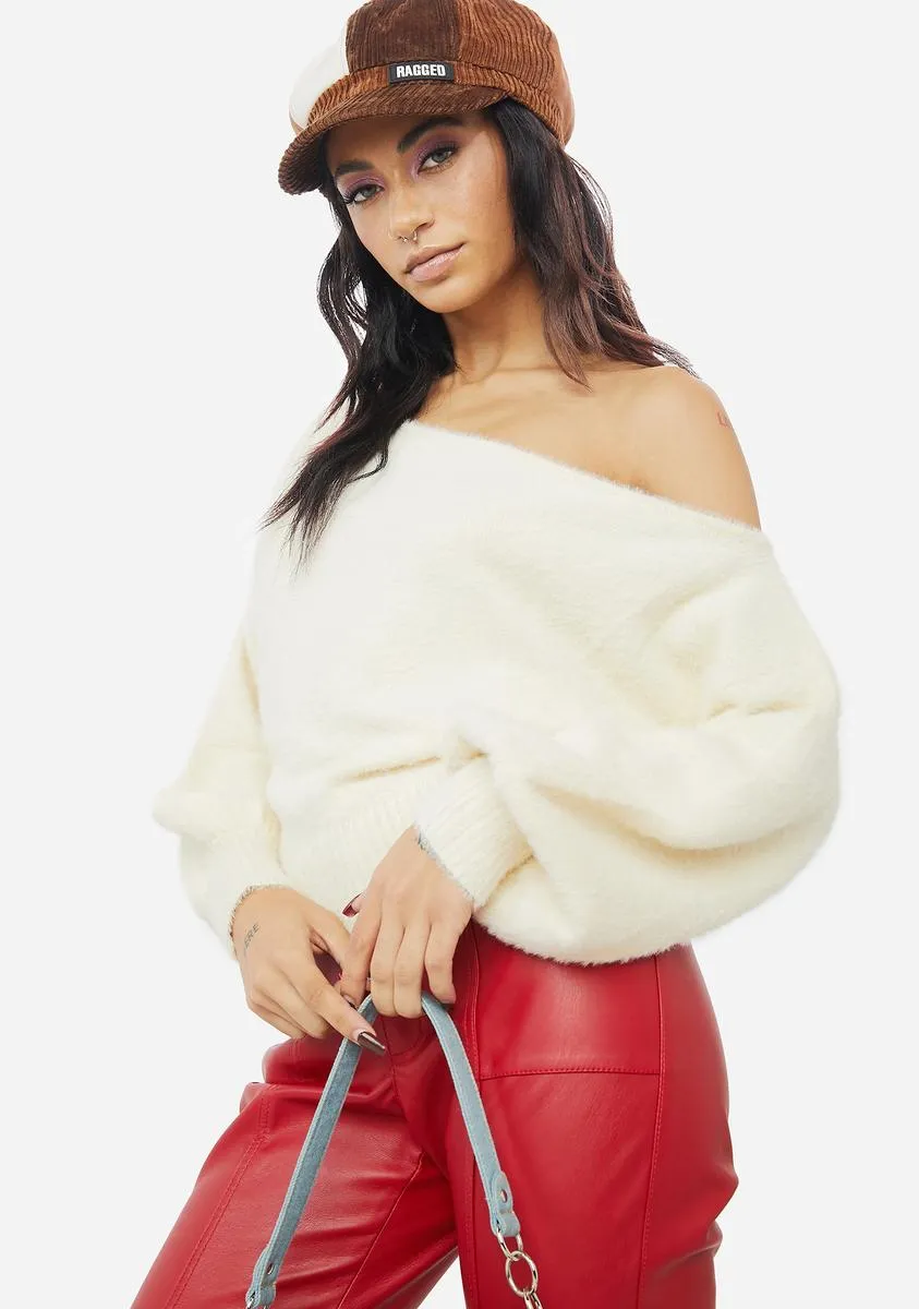 Cream My Way Of Life Fuzzy Sweater sold by Dolls Kill product image thumbnail 2