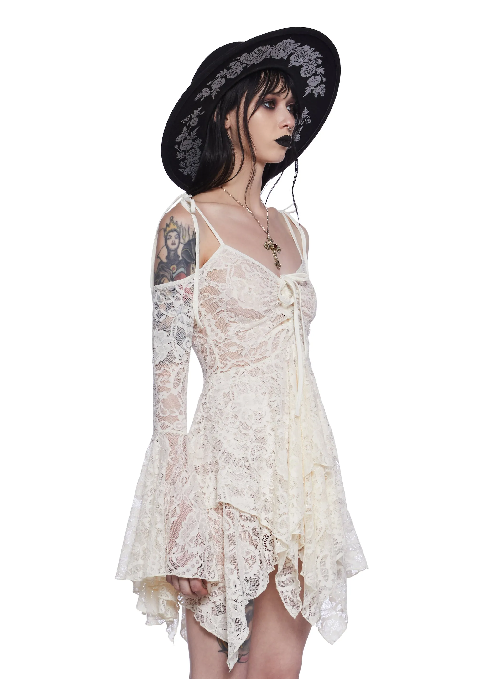 F is For Fairies® Handkerchief Dress - White Lace sold by Dolls Kill product image thumbnail 4