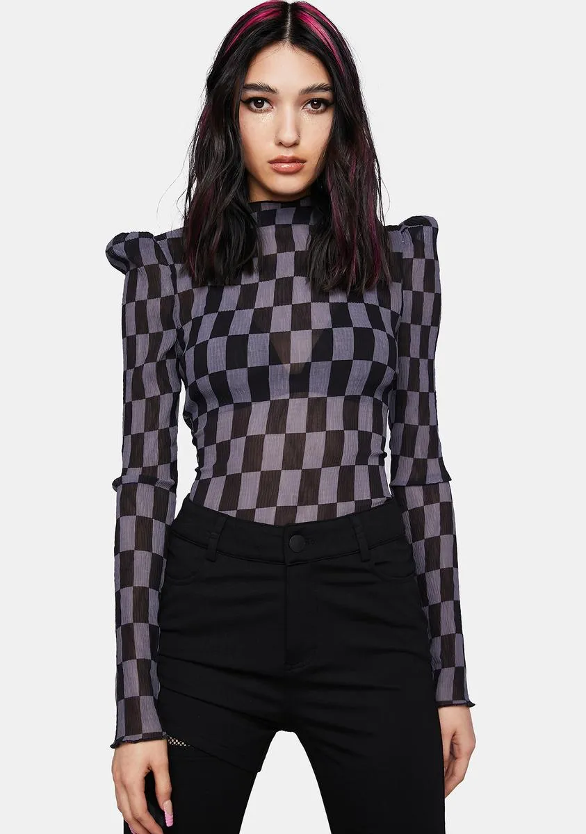 Revelation Series Checkerboard Pleated T-Shirt sold by Dolls Kill