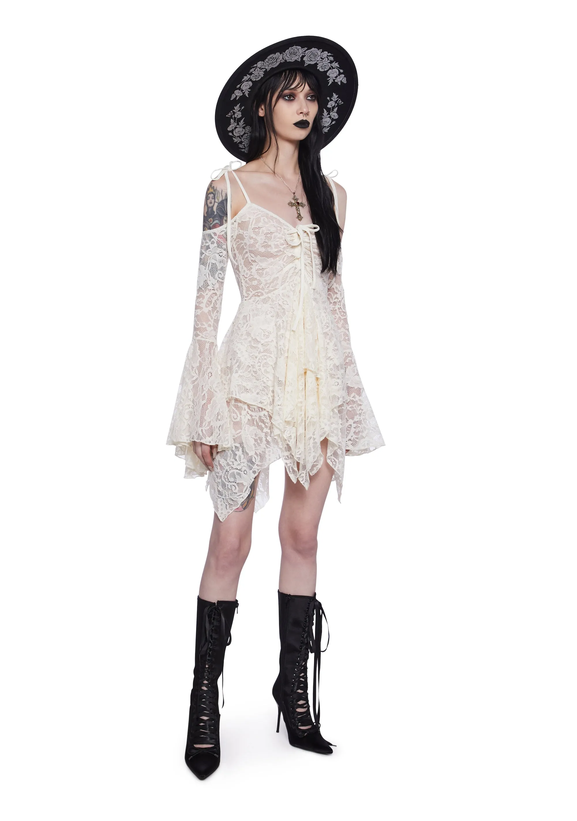 F is For Fairies® Handkerchief Dress - White Lace sold by Dolls Kill product image thumbnail 2