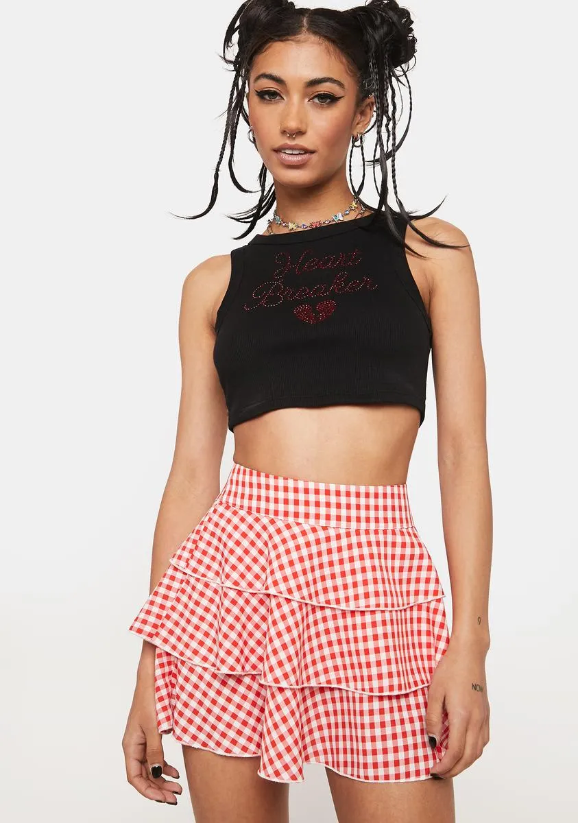 Cherry Ruffle My Feathers Gingham Skirt sold by Dolls Kill product image thumbnail 2