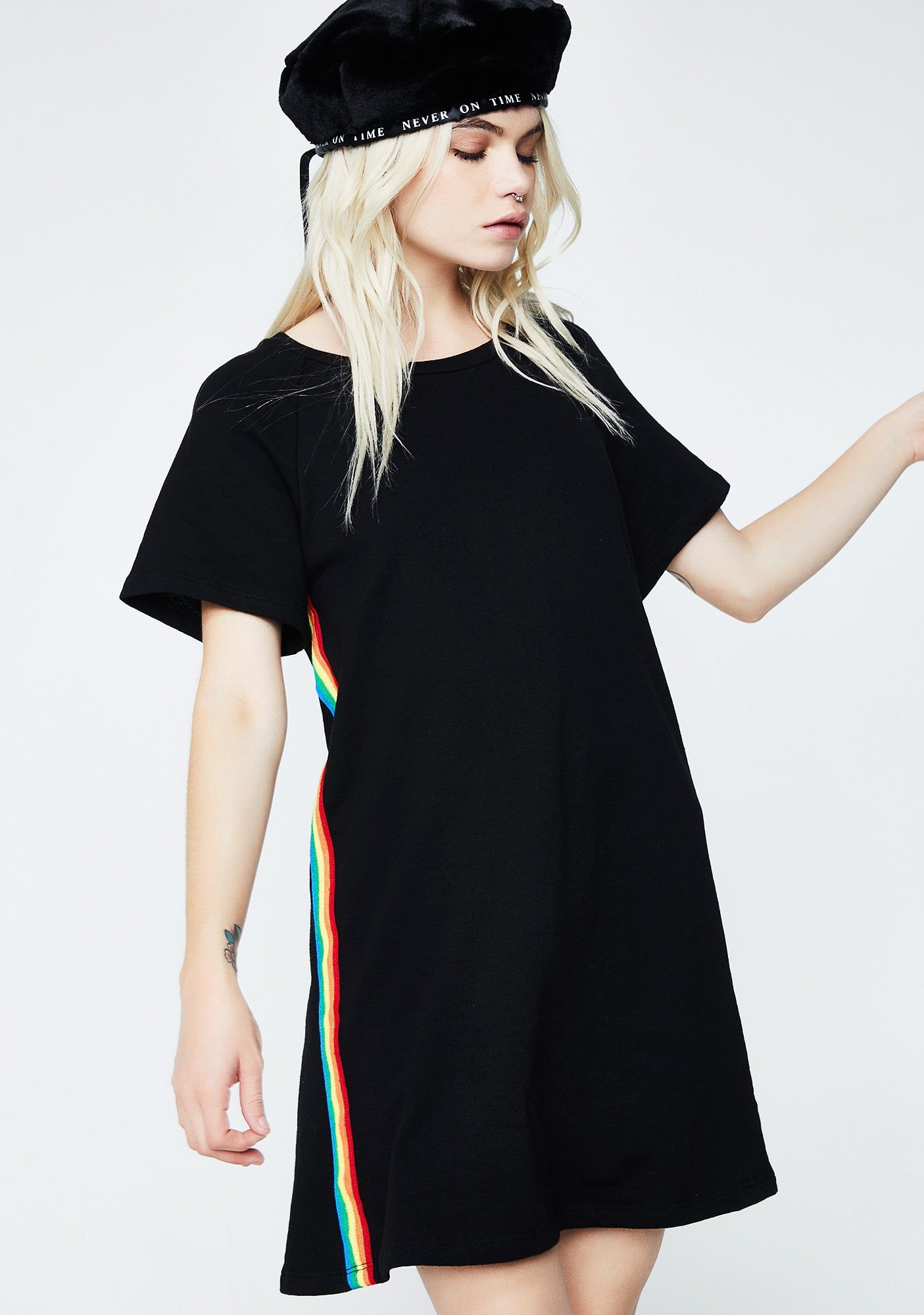 Color Flash T-Shirt Dress sold by Dolls Kill