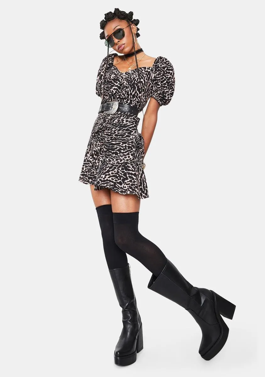 Mica Leopard Puff Sleeve Mini Dress sold by Dolls Kill product image thumbnail 3