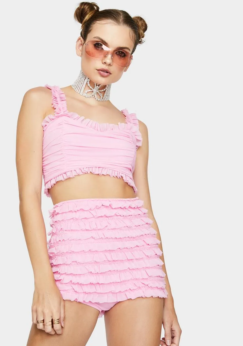 Absolute Stunner Ruffle Set sold by Dolls Kill