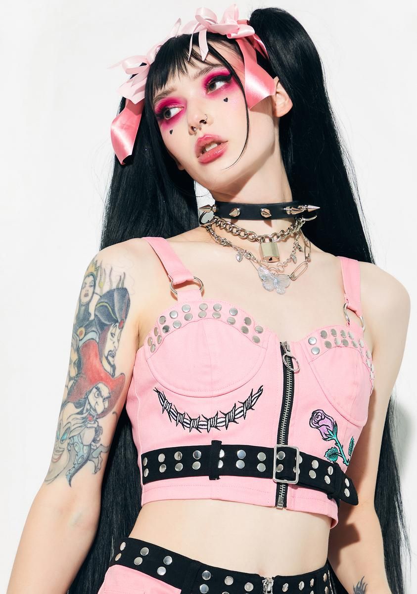 Nails For Breakfast Embroidered Corset Top sold by Dolls Kill product image thumbnail 2