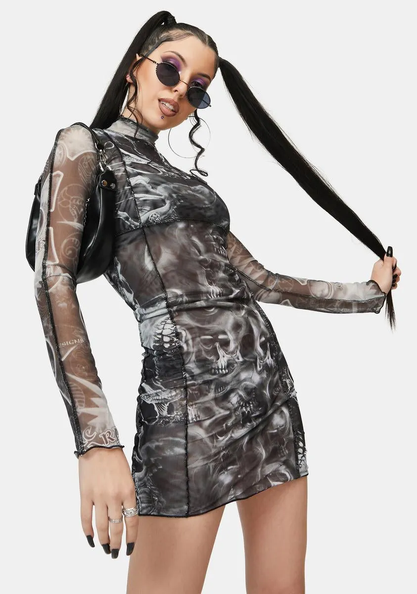 Spliced Mesh Bodycon Dress sold by Dolls Kill product image thumbnail 2