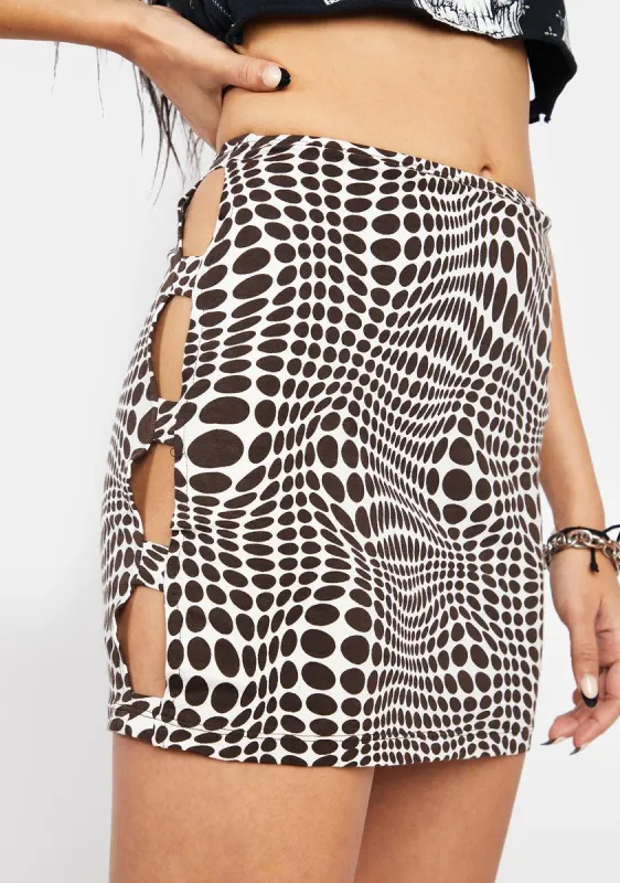 Optic Polka Dot Urfa Mini Skirt sold by Dolls Kill