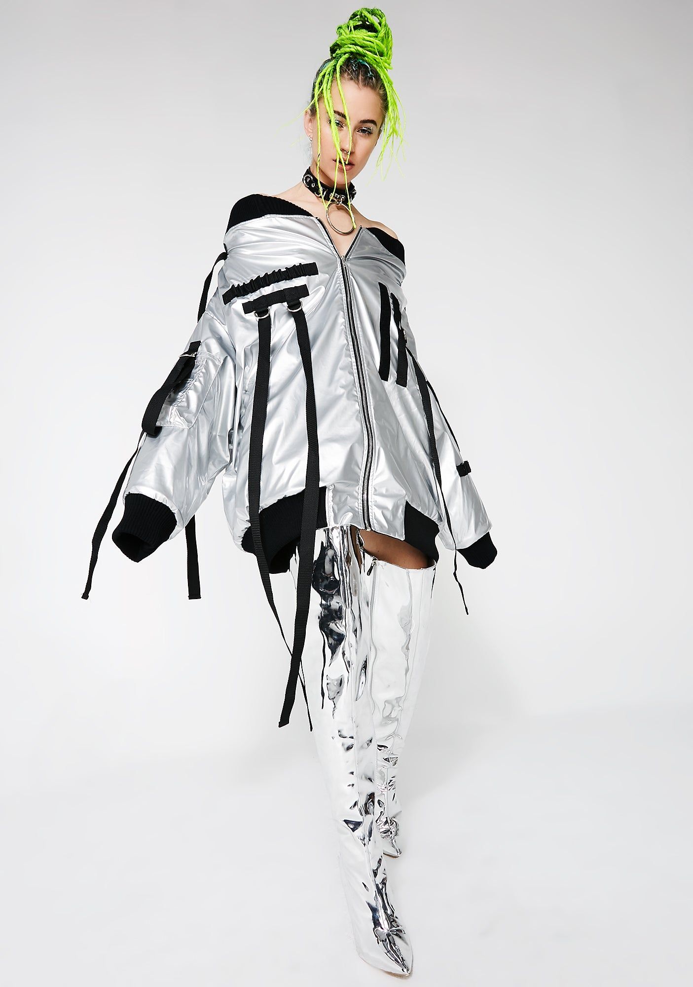 Oversized Drop Shoulder Jacket sold by Dolls Kill product image thumbnail 5