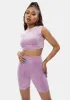 Purple Come Correct Velour Biker Shorts Set sold by Dolls Kill