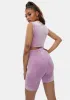 Purple Come Correct Velour Biker Shorts Set sold by Dolls Kill