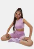 Purple Come Correct Velour Biker Shorts Set sold by Dolls Kill