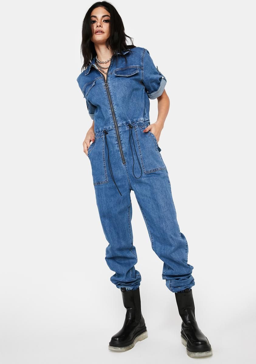 Learn The Rules Denim Jumpsuit sold by Dolls Kill product image thumbnail 3