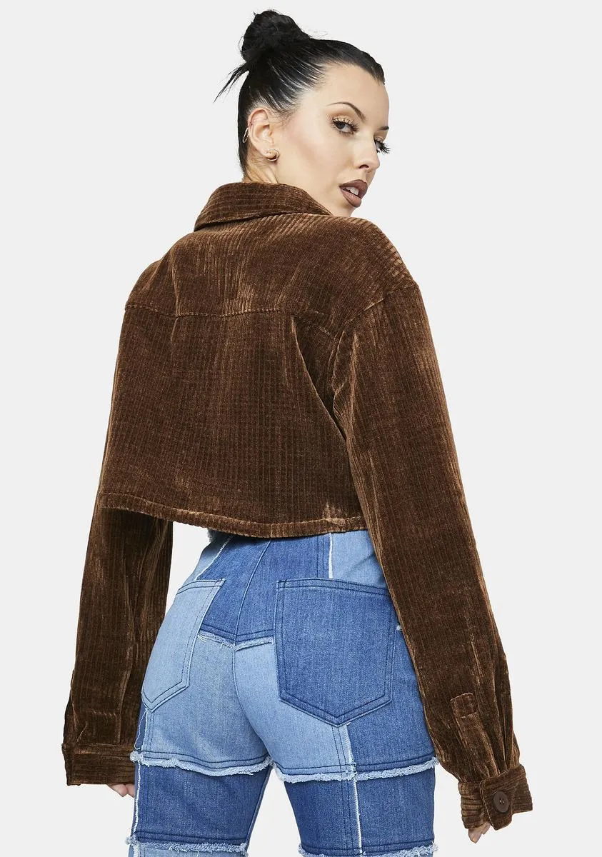 Easier Said Corduroy Cropped Jacket sold by Dolls Kill product image thumbnail 4