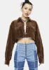 Easier Said Corduroy Cropped Jacket sold by Dolls Kill