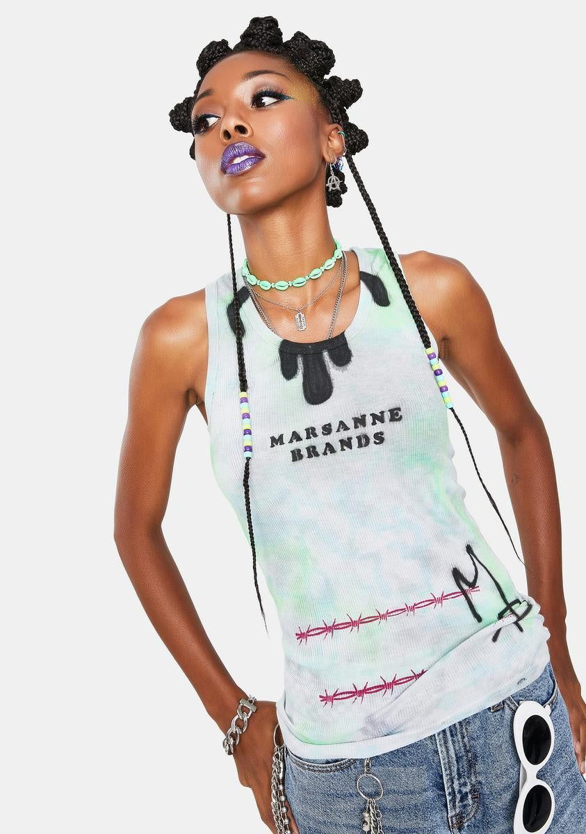 Long Barbed Wire Tank Top sold by Dolls Kill