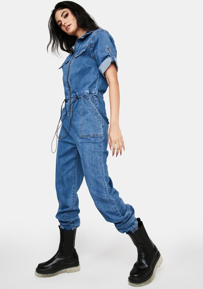 Learn The Rules Denim Jumpsuit sold by Dolls Kill product image thumbnail 2