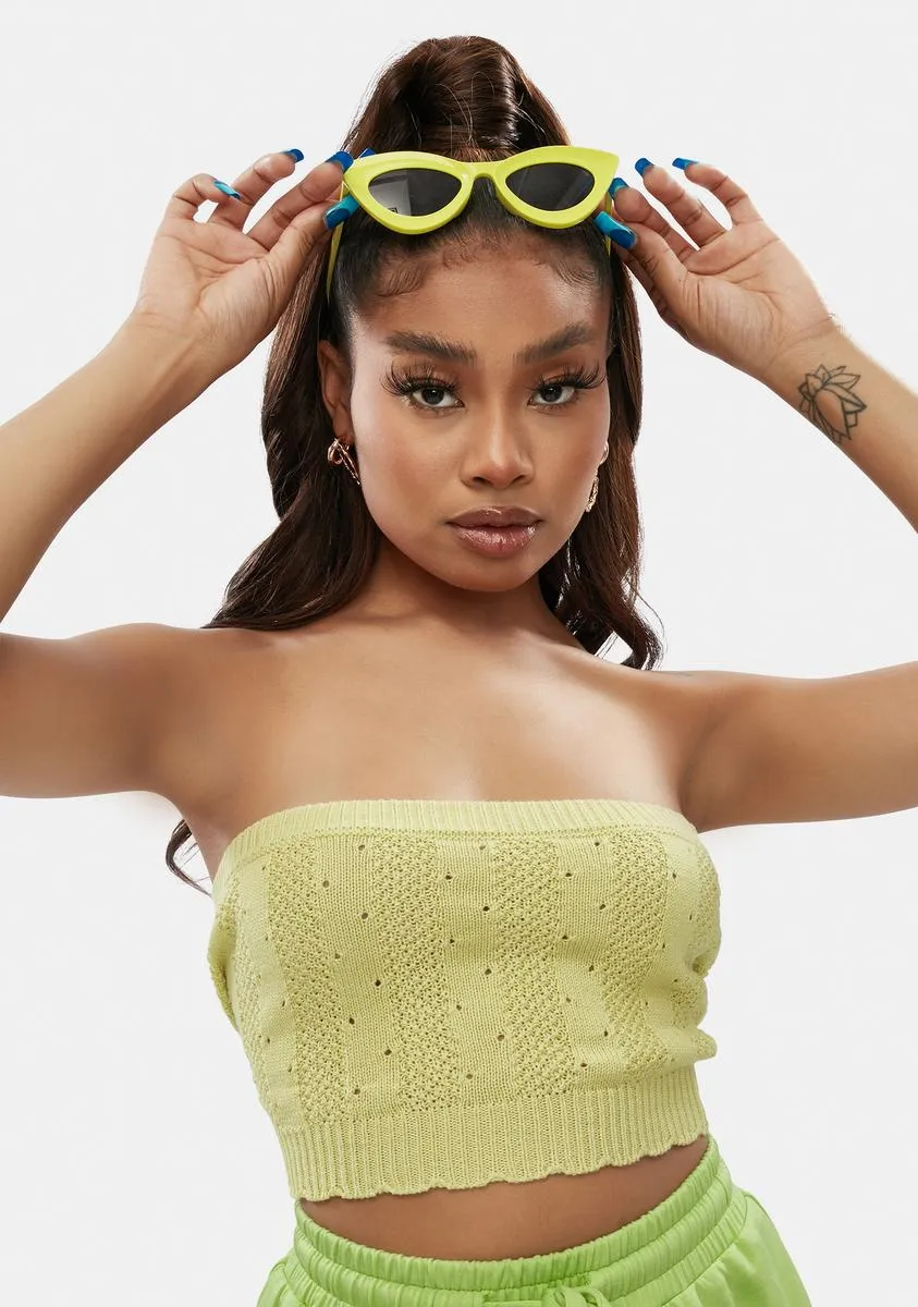 Sage Block Your Number Tube Top sold by Dolls Kill