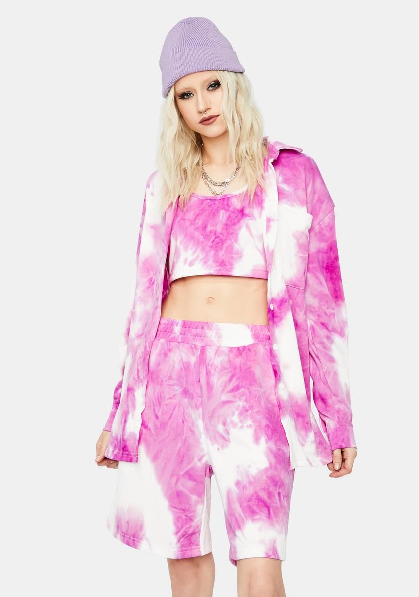Flashing Bright Tie Dye Tank Set sold by Dolls Kill