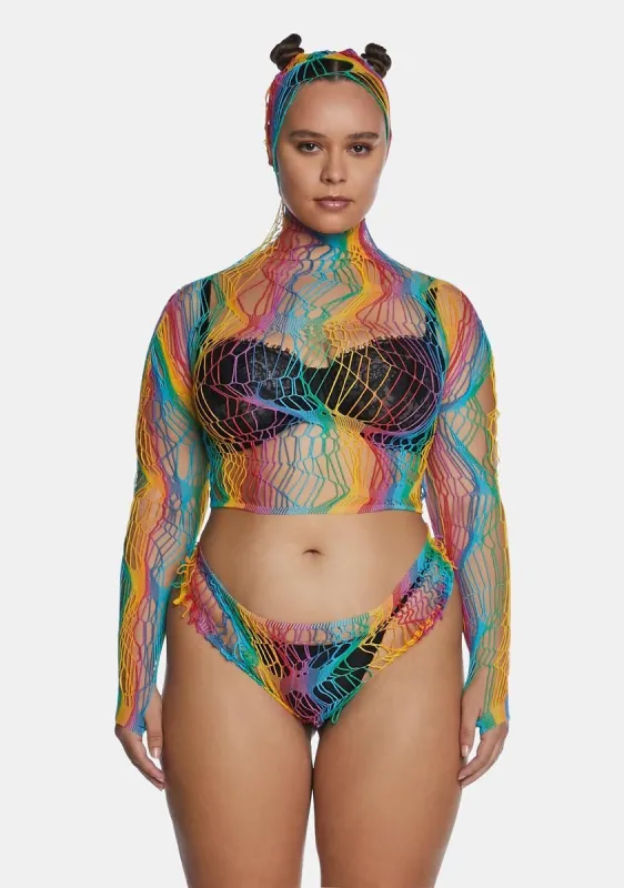Plus Rainbow Nights Bodystocking Set sold by Dolls Kill