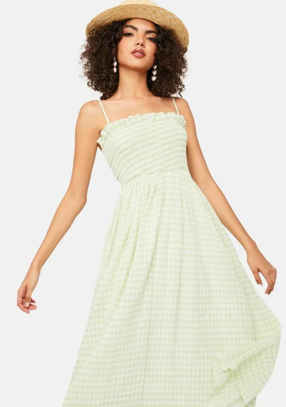 Brunch Date Gingham Midi Dress sold by Dolls Kill
