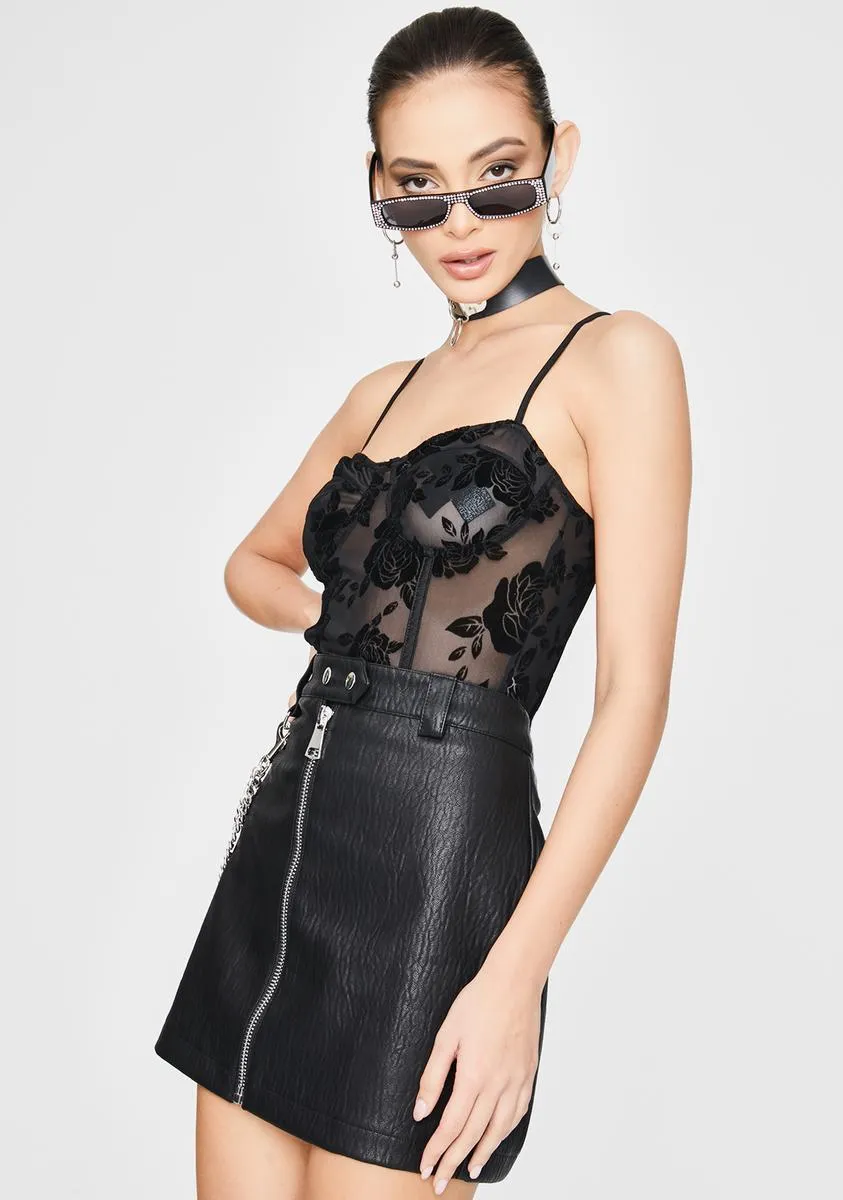 Black Rose Yecal Sheer Bodysuit sold by Dolls Kill product image thumbnail 2