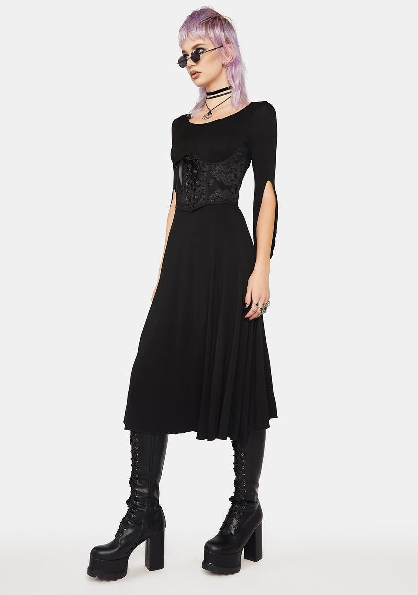 Round Neck Drip Sleeve Knit Dress sold by Dolls Kill product image thumbnail 3