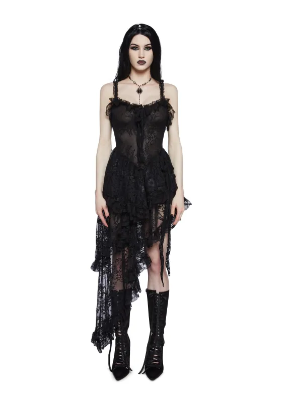 Seductive Silence Midi Dress - Black sold by Dolls Kill