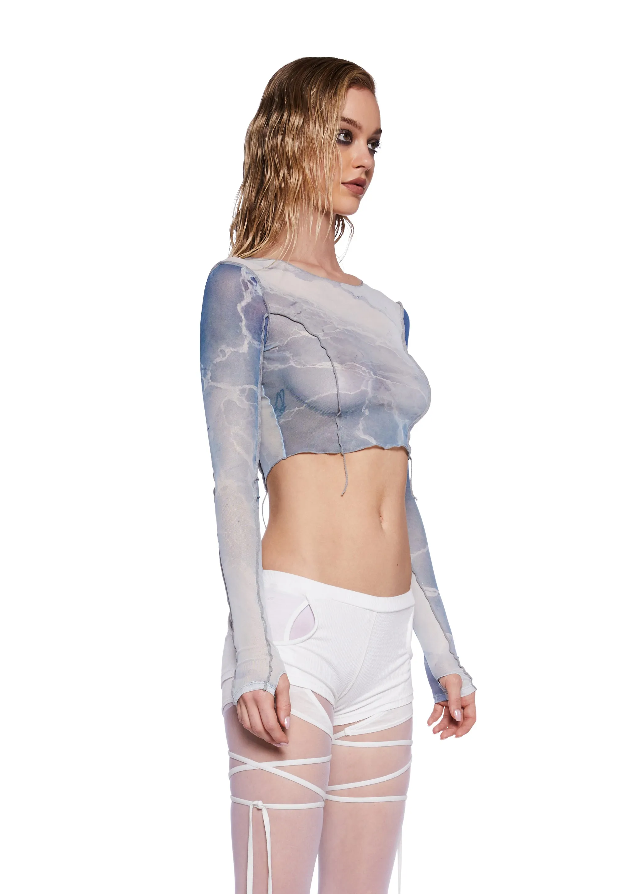Pitch Arctic Print Mesh Top sold by Dolls Kill product image thumbnail 3
