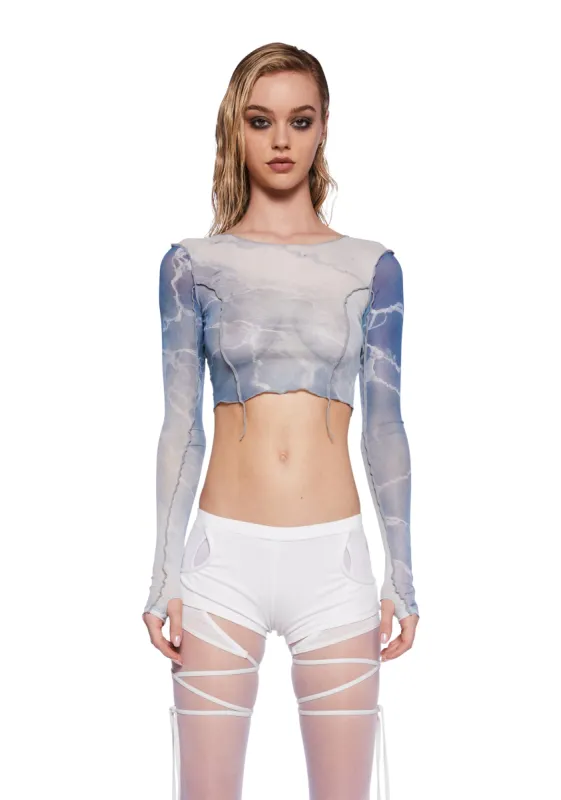 Pitch Arctic Print Mesh Top sold by Dolls Kill
