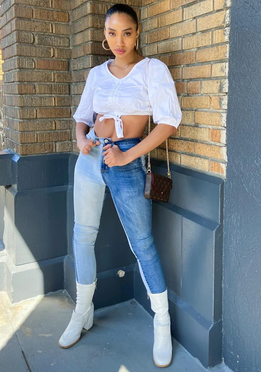 White Front Tie Crop Top sold by Dolls Kill product image thumbnail 3