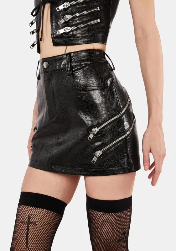 Hex Vegan Leather Skirt sold by Dolls Kill