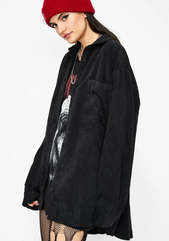 Skippin' Curfew Corduroy Shirt sold by Dolls Kill