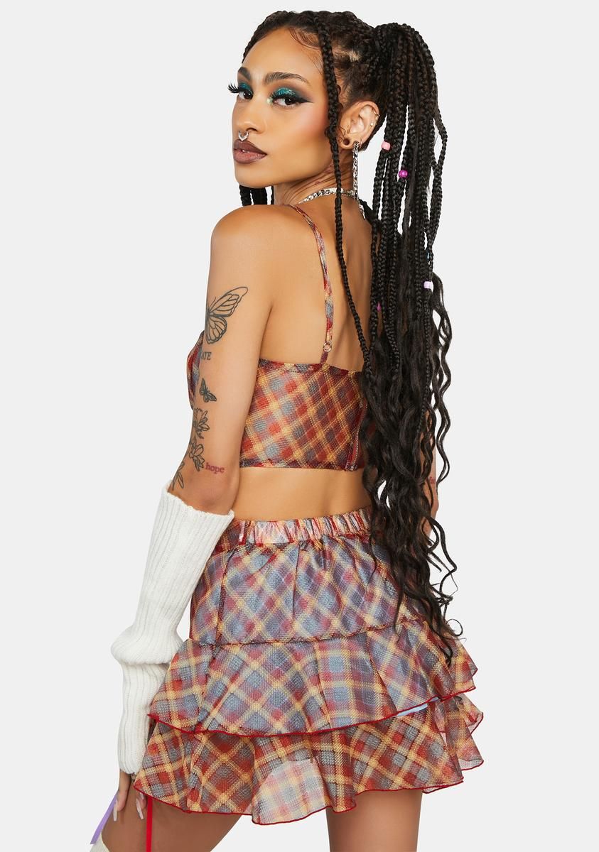 Argyle Mesh Mini Skirt sold by Dolls Kill product image thumbnail 4