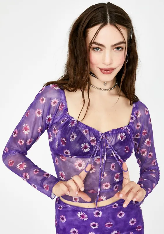 Purple Daisy Janina Mesh Top sold by Dolls Kill