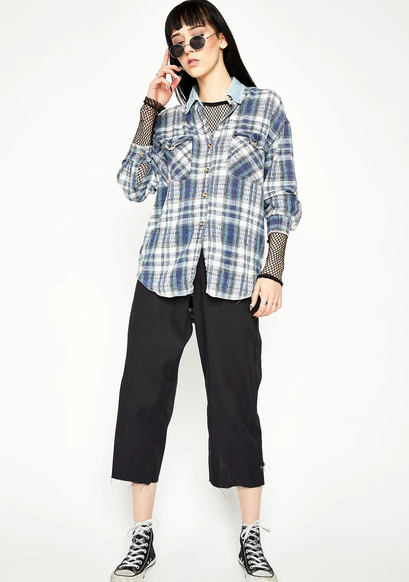 Vintage 90's Plaid Button-Up Top sold by Dolls Kill product image thumbnail 3