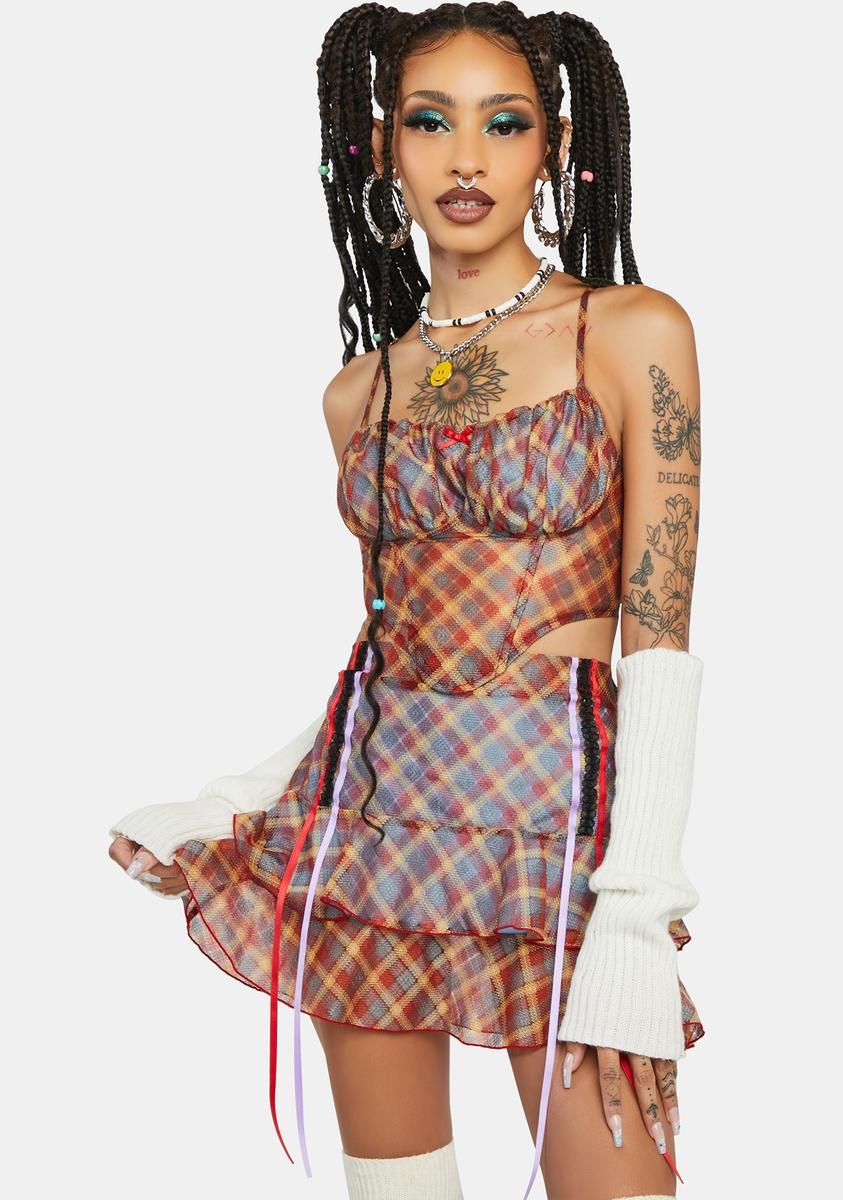 Argyle Mesh Mini Skirt sold by Dolls Kill product image thumbnail 2