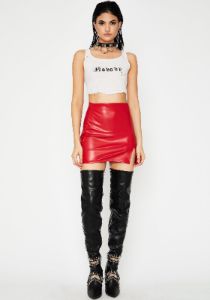 Cherry Play It Cool Mini Skirt sold by Dolls Kill