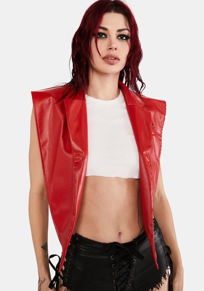 Lover Calling On You Vegan Leather Vest sold by Dolls Kill