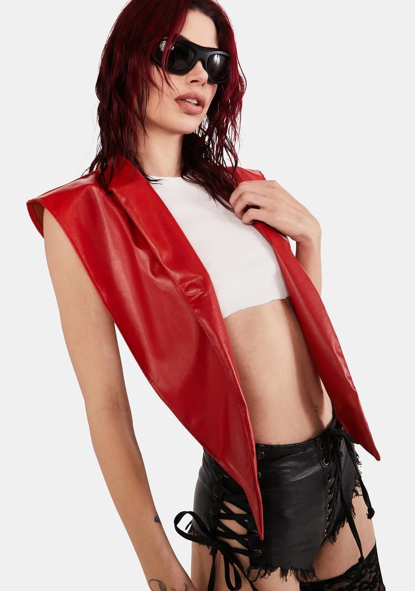 Lover Calling On You Vegan Leather Vest sold by Dolls Kill product image thumbnail 2