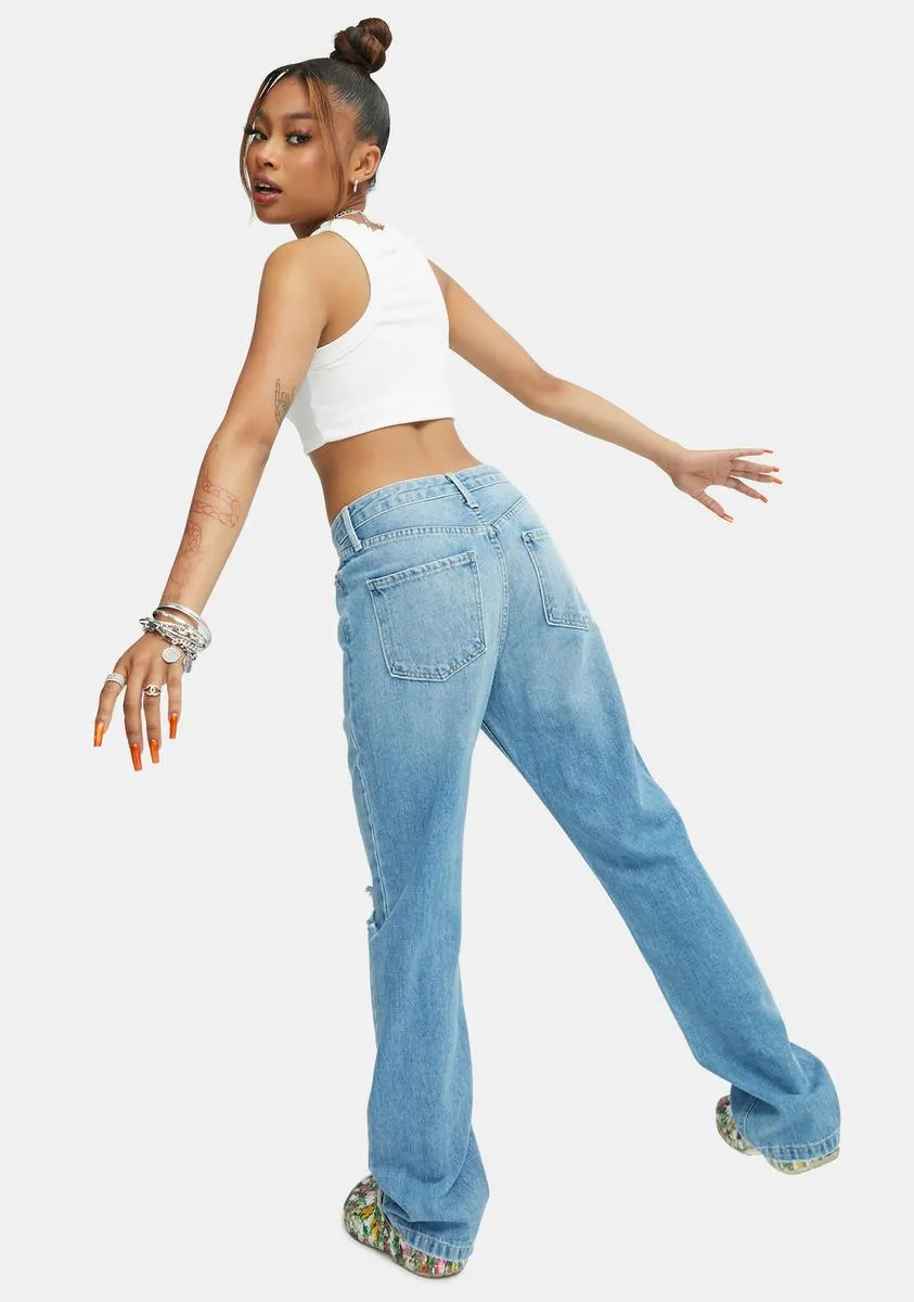 Mid Rise Straight Leg Jeans sold by Dolls Kill product image thumbnail 4