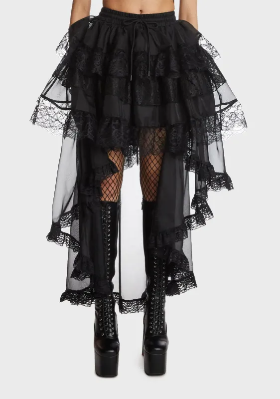 Gothic Chiffon High Low Petticoat sold by Dolls Kill