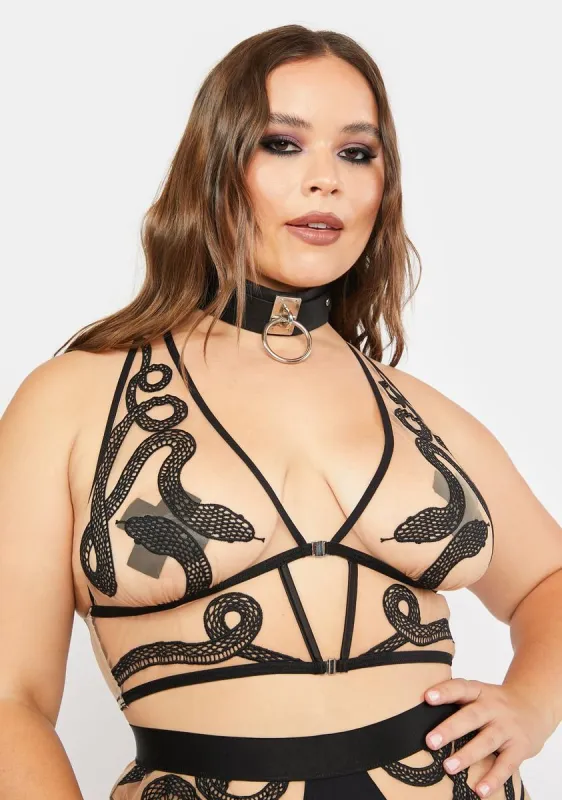 Plus Medusa Embroidered Bralette sold by Dolls Kill