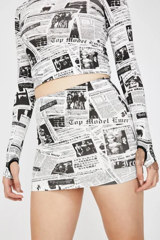 Headline Honey Mini Skirt sold by Dolls Kill
