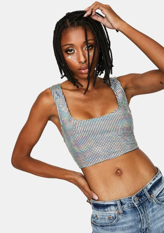 Cosmic Lover Holographic Crop Tank sold by Dolls Kill