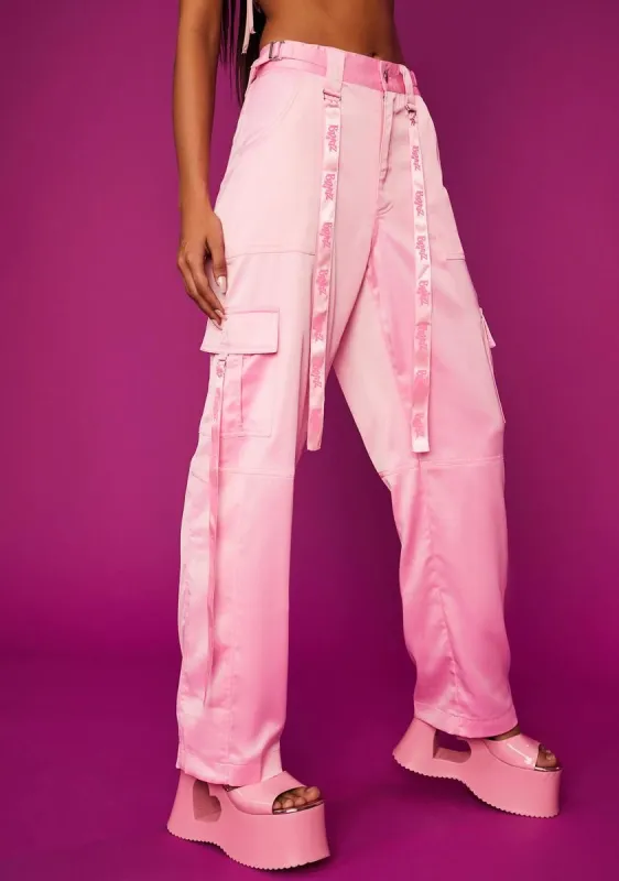 Passion For Satin Cargo Pants sold by Dolls Kill